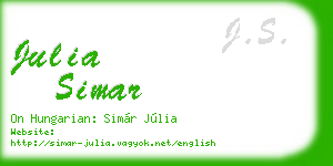 julia simar business card